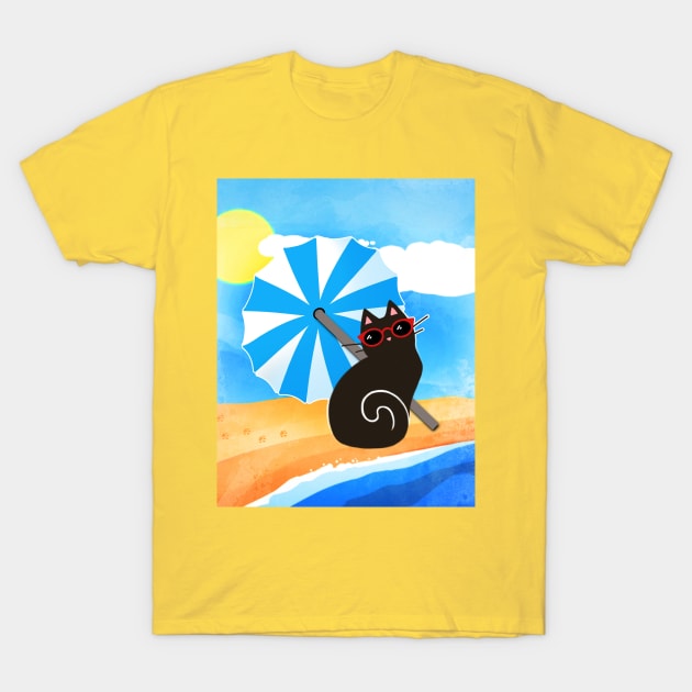 Kitty on vacation T-Shirt by NonDecafArt